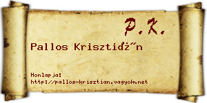 Pallos Krisztián névjegykártya